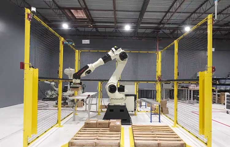 Kawasaki robot palletizing application